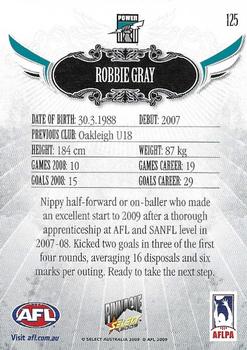 2009 Select AFL Pinnacle #125 Robbie Gray Back